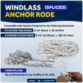 Windlass Anchor Rode - 9/16" x 300' 3-Strand Rope & 5/16" x 20' HTG4 Galvanized Chain, Hand-Spliced