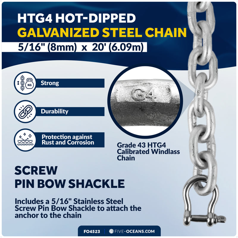 Windlass Anchor Rode - 9/16" x 300' 3-Strand Rope & 5/16" x 20' HTG4 Galvanized Chain, Hand-Spliced