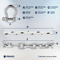 Windlass Anchor Rode, 9/16"x300' Rope with 5/16"x20' G4 Galvanized Chain - FO4523 - Five Oceans