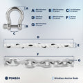 Windlass Anchor Rode, 9/16"x200' Rope with 5/16"x20' G4 Galvanized Chain - FO4524 - Five Oceans