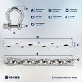 Windlass Anchor Rode, 1/2" x 100' Rope with 1/4" x 10' G4 Stainless Steel Chain - FO4526 - Five Oceans