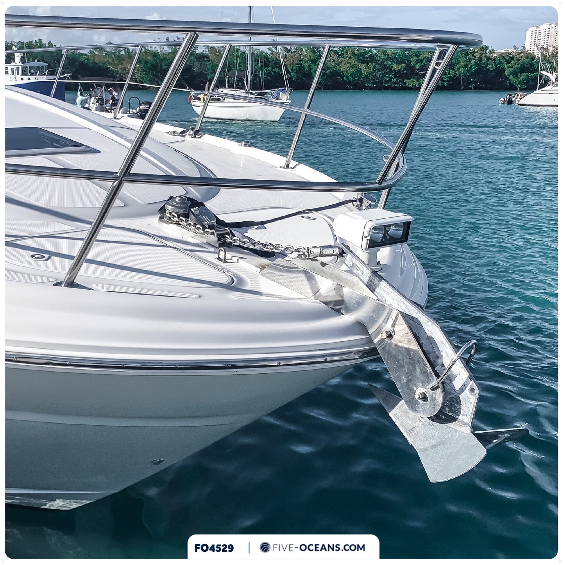 Windlass Anchor Rode, 1/2" x 250' Nylon 3-Strand Rope, 1/4 x 15' G4 Stainless Steel Chain - FO4529 - Five Oceans