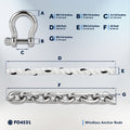 Windlass Anchor Rode, 9/16"x200' Rope with 5/16"x20' G4 Stainless Steel Chain - FO4531 - Five Oceans