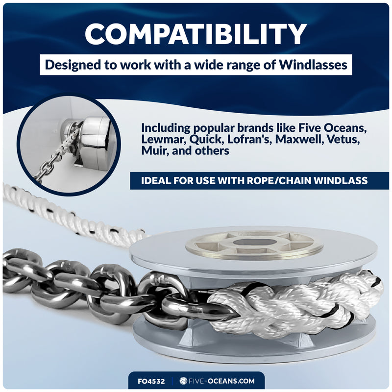 Windlass Anchor Rode - 9/16" x 250' 3-Strand Rope & 5/16" x 20' HTG4 Stainless Steel Chain, Hand-Spliced