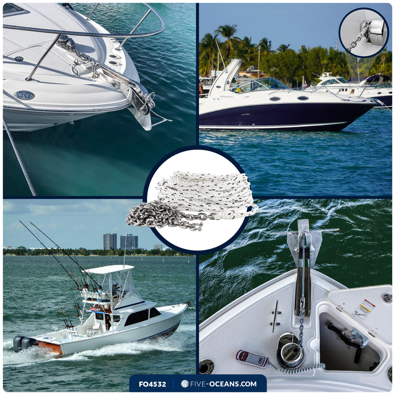 Windlass Anchor Rode - 9/16" x 250' 3-Strand Rope & 5/16" x 20' HTG4 Stainless Steel Chain, Hand-Spliced