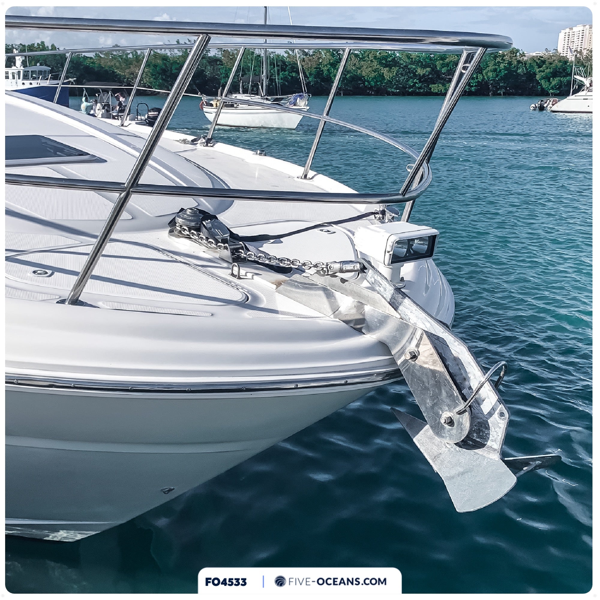 Windlass Anchor Rode, 9/16" x 250' Nylon 3-Strand Rope, 5/16" x 25' G4 Stainless Steel Chain - FO4533 - Five Oceans