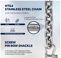 Windlass Anchor Rode, 5/8" 3-Strand Rope with 3/8" HTG4 Stainless Steel Chain - Five Oceans