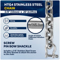 Windlass Anchor Rode, 5/8" 3-Strand Rope with 3/8" HTG4 Stainless Steel Chain