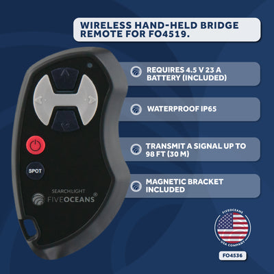 Wireless Hand Held Bridge Remote for Spotlight FO-4519 - FO4536 - Five Oceans