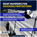 Pontoon Docking Kit - 4.5" x 16" Black Fenders with Dock Lines & Fender Clips, 4-Pack