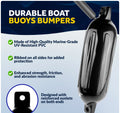 Pontoon Docking Kit - Black Fenders with Dock Lines & Fender Clips, 4-Pack