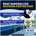Boat Docking Kit - 4.5" x 16" Black Fenders & Dock Lines, 4-Pack