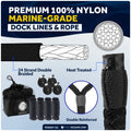 Boat Docking Kit - 4.5" x 16" Black Fenders & Dock Lines, 4-Pack