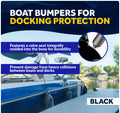 Inflatable Ribbed Boat Fenders, Black, 4-Pack - Five Oceans