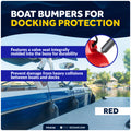 4.5" x 16" Inflatable Ribbed Boat Fenders, Red, 4-Pack