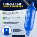 Pontoon Docking Kit - 4.5" x 16" Blue Fenders with Dock Lines & Fender Clips, 4-Pack