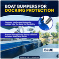 Boat Docking Kit - 4.5" x 16" Blue Fenders & Dock Lines, 4-Pack