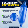 Boat Docking Kit - 4.5" x 16" Blue Fenders & Dock Lines, 4-Pack