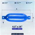 Boat Docking Kit - 4.5" x 16" Blue Fenders & Dock Lines, 4-Pack