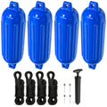 Inflatable Ribbed Fenders, Blue, 4 Pack