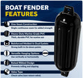 Pontoon Docking Kit - Black Fenders with Dock Lines & Fender Clips, 4-Pack