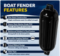 Boat Docking Kit - Black Fenders & Dock Lines, 4-Pack