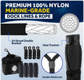 Boat Docking Kit - Black Fenders & Dock Lines, 4-Pack
