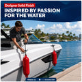Pontoon Docking Kit - 6.5" x 23" Red Fenders with Dock Lines & Fender Clips, 4-Pack