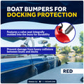 Boat Docking Kit - 6.5" x 23" Red Fenders & Dock Lines, 4-Pack