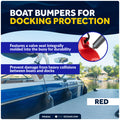 6.5" x 23" Inflatable Ribbed Boat Fenders, Red, 4-Pack