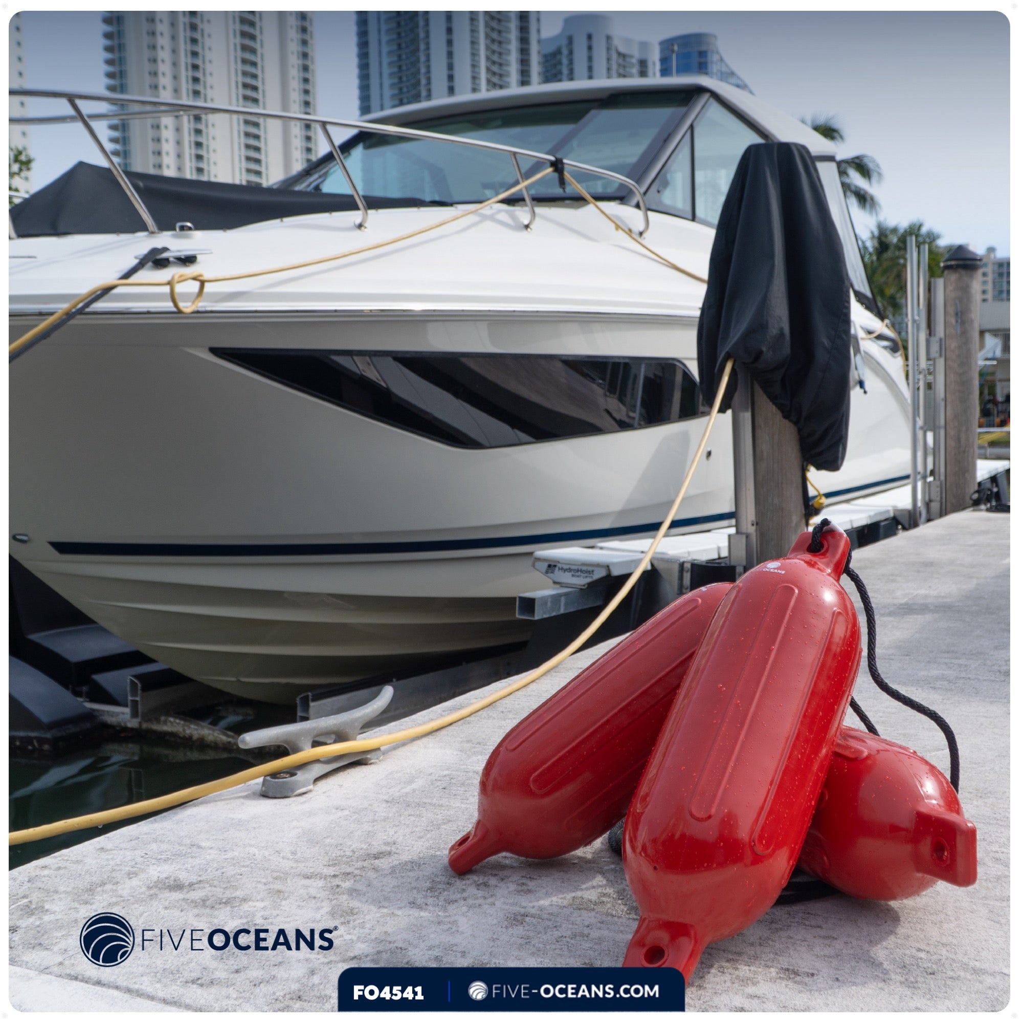 Boat Fenders, 4 Pack Red 6.5" x 23" - FO4541 - Five Oceans