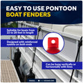 6.5" x 23" Inflatable Ribbed Boat Fenders, Red, 4-Pack