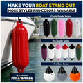 6.5" x 23" Inflatable Ribbed Boat Fenders, Red, 4-Pack