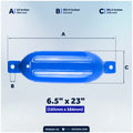 Boat Docking Kit - 6.5" x 23" Blue Fenders & Dock Lines, 4-Pack