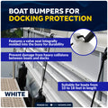Pontoon Docking Kit - 4.5" x 16" White Fenders with Dock Lines & Fender Clips, 4-Pack - FO4543-C1 - Five Oceans
