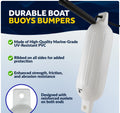 Pontoon Docking Kit - White Fenders with Dock Lines & Fender Clips, 4-Pack