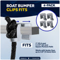 Pontoon Docking Kit - 4.5" x 16" White Fenders with Dock Lines & Fender Clips, 4-Pack - FO4543-C1 - Five Oceans