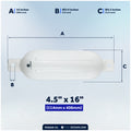 Pontoon Docking Kit - 4.5" x 16" White Fenders with Dock Lines & Fender Clips, 4-Pack - FO4543-C1 - Five Oceans