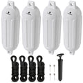 Inflatable Ribbed Fenders, White, 4 Pack