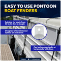 4.5" x 16" Inflatable Ribbed Boat Fenders, White, 4 Pack
