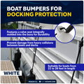 Pontoon Docking Kit - 6.5" x 23" White Fenders with Dock Lines & Fender Clips, 4-Pack - FO4544-C1 - Five Oceans