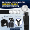 Pontoon Docking Kit - 6.5" x 23" White Fenders with Dock Lines & Fender Clips, 4-Pack - FO4544-C1 - Five Oceans