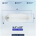 Pontoon Docking Kit - 6.5" x 23" White Fenders with Dock Lines & Fender Clips, 4-Pack - FO4544-C1 - Five Oceans