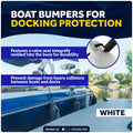 Boat Docking Kit - 6.5" x 23" White Fenders & Dock Lines, 4-Pack - FO4544-C2 - Five Oceans