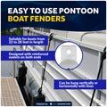 Boat Docking Kit - 6.5" x 23" White Fenders & Dock Lines, 4-Pack - FO4544-C2 - Five Oceans