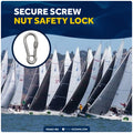 5/16" Snap Hook with Screw Nut & Eyelet, AISI316 Stainless Steel, 2-Pack