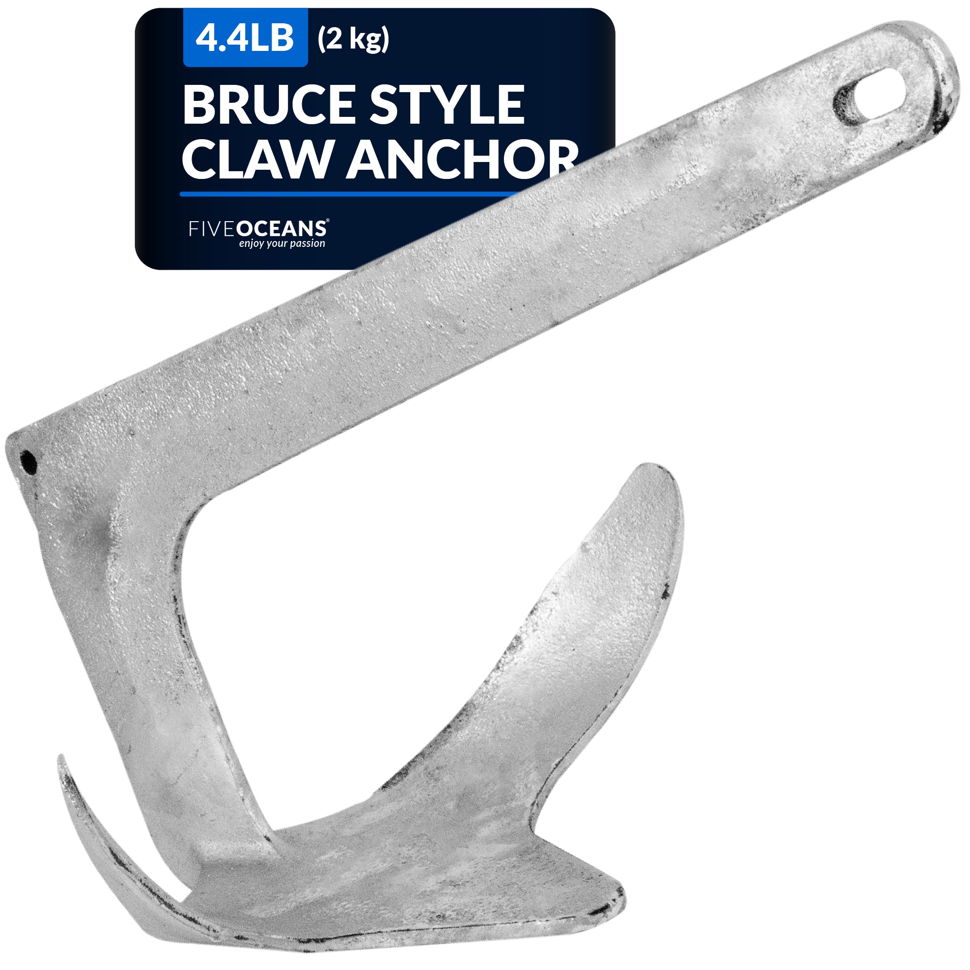 Bruce Style Claw Anchor, 4.4 Lb / 2Kg Hot Dipped Galvanized - FO4551
