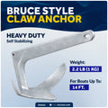 2.2 Lb. Bruce Style Claw Anchor, Hot-Dipped Galvanized Steel - Five Oceans