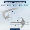2.2 Lb. Bruce Style Claw Anchor, Hot-Dipped Galvanized Steel - Five Oceans