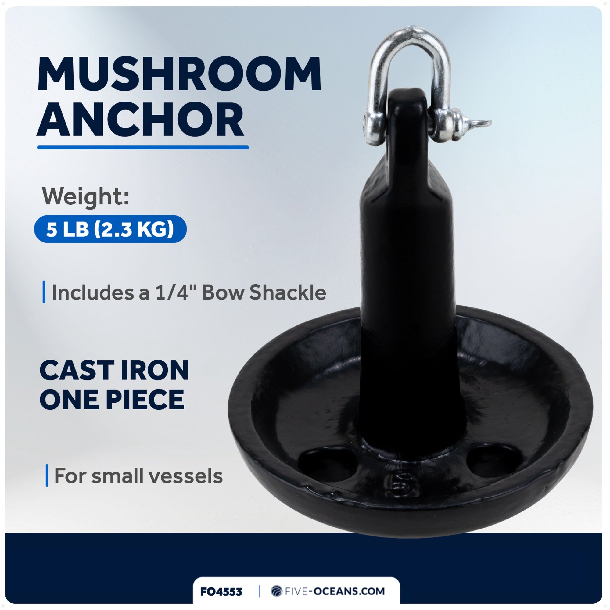 Black Mushroom Anchor, 5 lb - FO4553 - Five Oceans